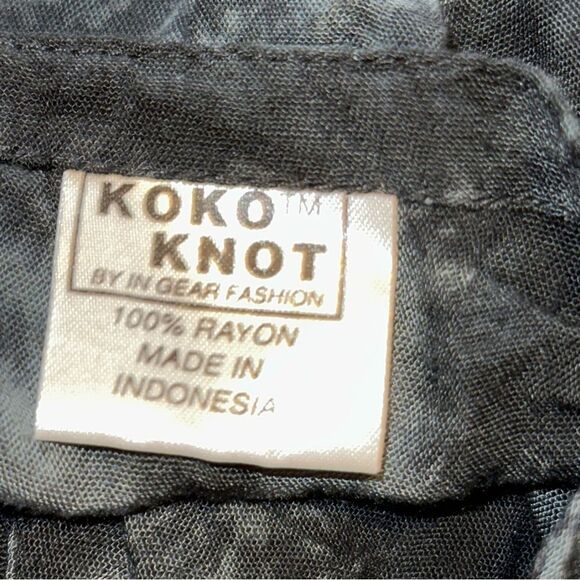 Y2K KOKO KNOT Black White Sun Print 100% Rayon Tie Dye Sarong OS Coastal Boho - Picture 6 of 7